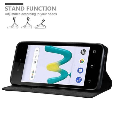 WIKO SUNNY 3 MINI Suojakuori Lompakkokotelo (Musta)