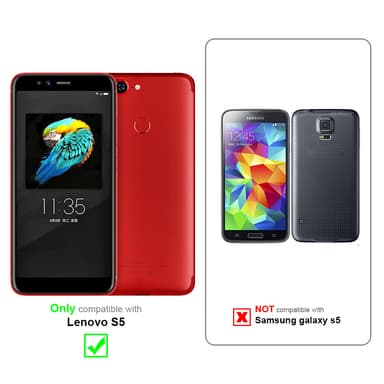 Lenovo S5 Suojakuori Lompakkokotelo (Punainen)