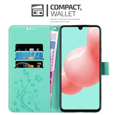 Samsung Galaxy A41 Suojakuori Lompakkokotelo (Turkoosi)