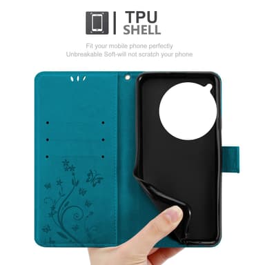OnePlus 12 Suojakuori Lompakkokotelo (Sininen)