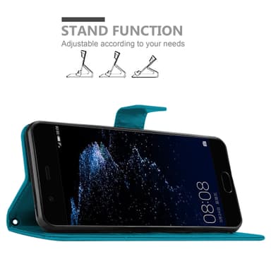 Huawei P10 PLUS Suojakuori Lompakkokotelo (Sininen)