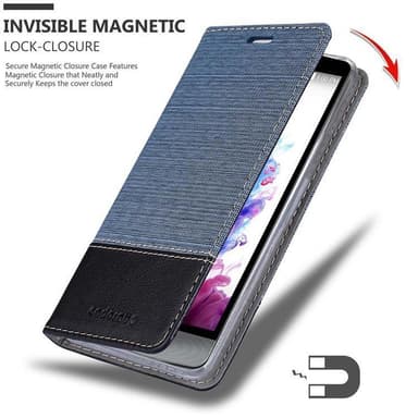 LG STYLUS 3 Suojakuori Lompakkokotelo (Sininen)
