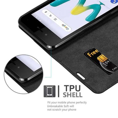 WIKO SUNNY 3 MINI Suojakuori Lompakkokotelo (Musta)