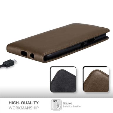 Motorola MOTO X4 Suojakuori Lompakkokotelo (Ruskea)