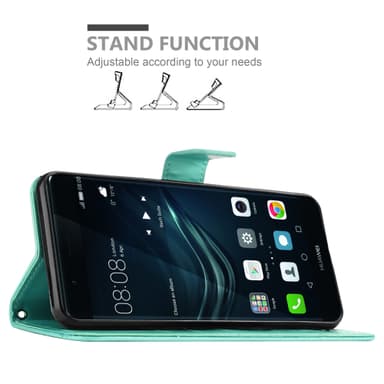 Huawei P9 Suojakuori Lompakkokotelo (Turkoosi)