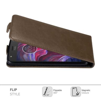 Motorola MOTO X4 Suojakuori Lompakkokotelo (Ruskea)