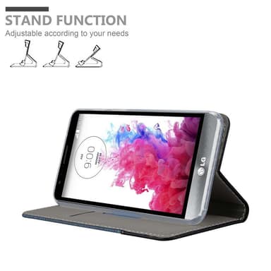 LG STYLUS 3 Suojakuori Lompakkokotelo (Sininen)