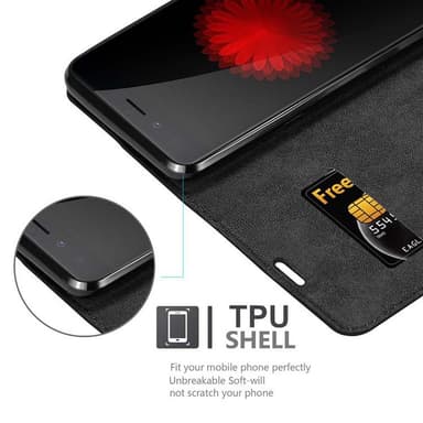 ZTE Nubia Z11 MINI S Suojakuori Lompakkokotelo (Musta)