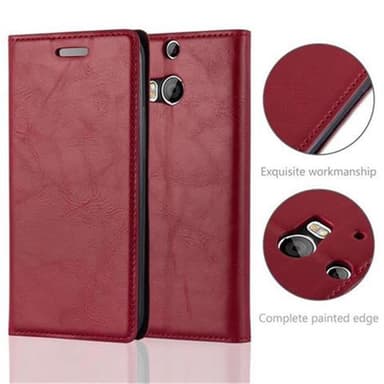 HTC ONE M8 Suojakuori Lompakkokotelo (Punainen)