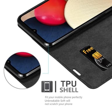Samsung Galaxy A02s Suojakuori Lompakkokotelo (Musta)