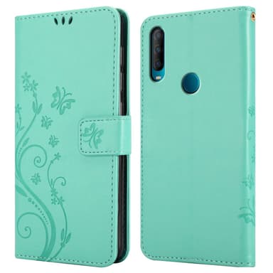 Alcatel 1S 2020 Suojakuori Lompakkokotelo (Turkoosi)