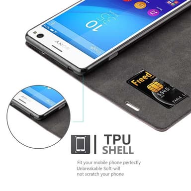Sony Xperia C4 Suojakuori Lompakkokotelo (Ruskea)