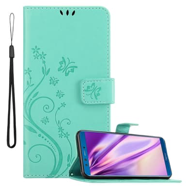 Honor 9 LITE Suojakuori Lompakkokotelo (Turkoosi)