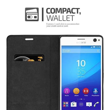 Sony Xperia C4 Suojakuori Lompakkokotelo (Ruskea)