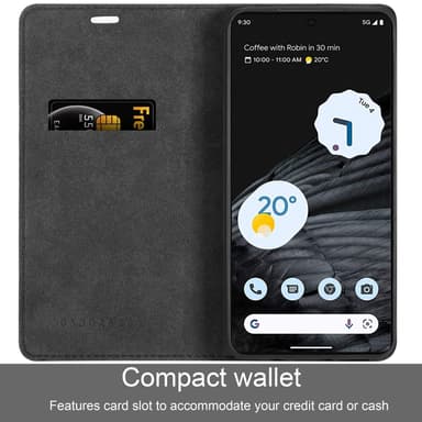 Google PIXEL 7 PRO Suojakuori Lompakkokotelo (Musta)