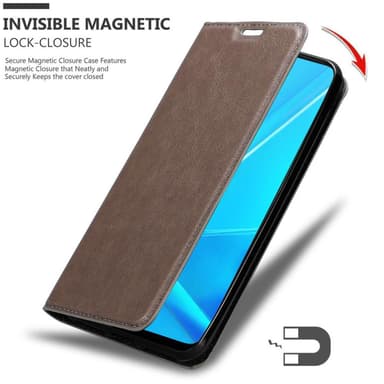 Oppo A92 Suojakuori Lompakkokotelo (Ruskea)