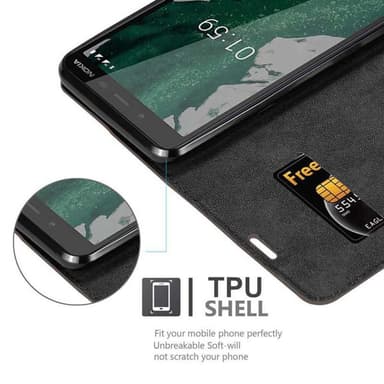 Nokia 1 PLUS Suojakuori Lompakkokotelo (Ruskea)
