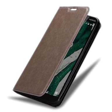 Nokia 1 PLUS Suojakuori Lompakkokotelo (Ruskea)