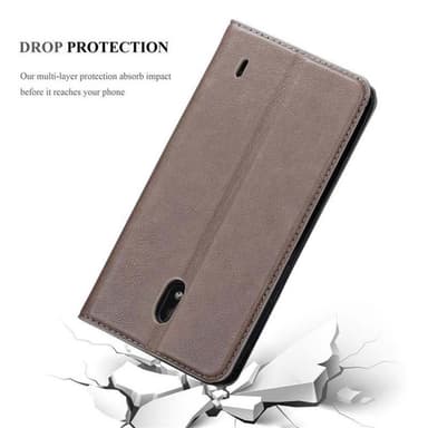 Nokia 1 PLUS Suojakuori Lompakkokotelo (Ruskea)