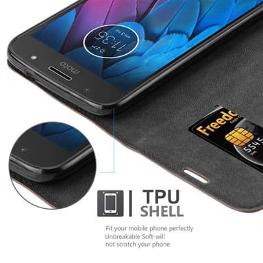 Motorola MOTO G5S Suojakuori Lompakkokotelo (Ruskea)
