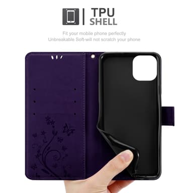 iPhone 14 Suojakuori Lompakkokotelo (Violetti)
