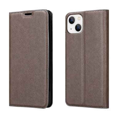 iPhone 14 Suojakuori Lompakkokotelo (Ruskea)