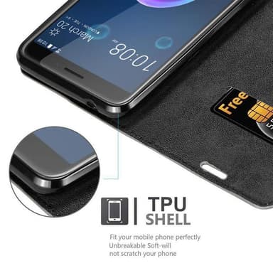 HTC Desire 12 Suojakuori Lompakkokotelo (Ruskea)