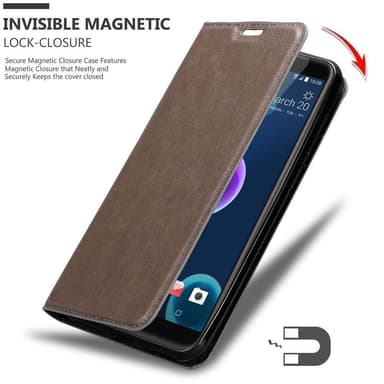 HTC Desire 12 Suojakuori Lompakkokotelo (Ruskea)