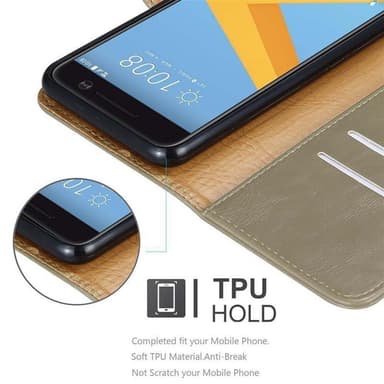 HTC ONE M10 Suojakuori Lompakkokotelo (Ruskea)