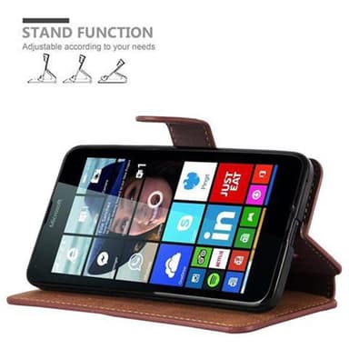 Nokia Lumia 640 Suojakuori Lompakkokotelo (Ruskea)