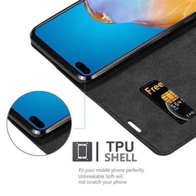 Huawei P40 Suojakuori Lompakkokotelo (Musta)