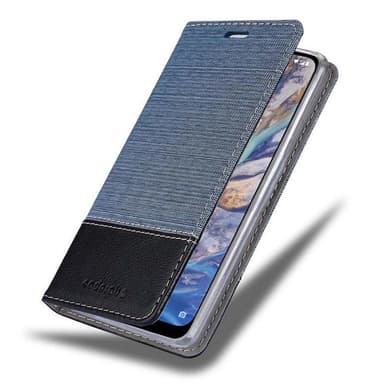 Nokia 7.1 PLUS / X7 Suojakuori Lompakkokotelo (Sininen)