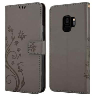 Samsung Galaxy S9 Suojakuori Lompakkokotelo (harmaa)