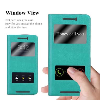 Lompakkokotelo HTC ONE M9 Case (Turkoosi)
