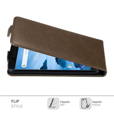 Nokia 6.1 Suojakuori Lompakkokotelo (Ruskea)