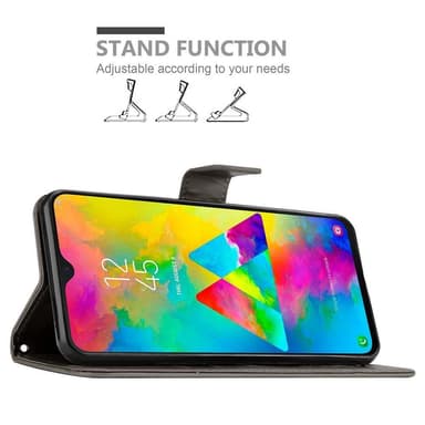 Samsung Galaxy M20 Suojakuori Lompakkokotelo (harmaa)