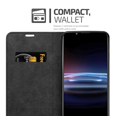 Sony Xperia PRO-I Suojakuori Lompakkokotelo (Musta)