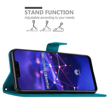 Huawei MATE 20 LITE Suojakuori Lompakkokotelo (Sininen)