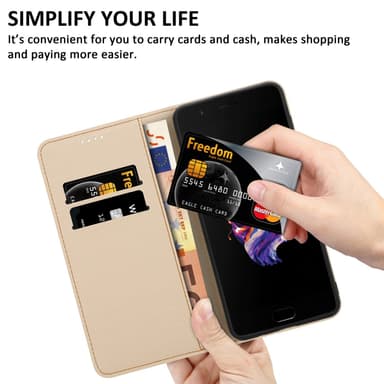 OnePlus 5 Suojakuori Lompakkokotelo (Musta)