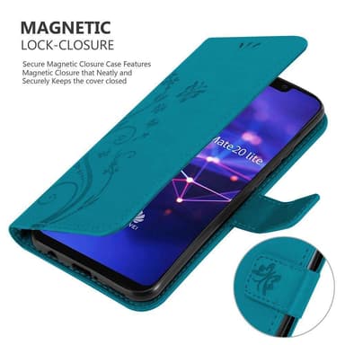 Huawei MATE 20 LITE Suojakuori Lompakkokotelo (Sininen)