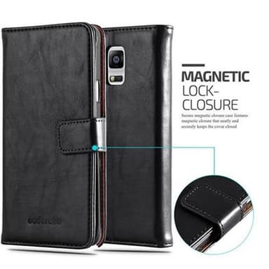 Samsung Galaxy NOTE 4 Suojakuori Lompakkokotelo (Musta)