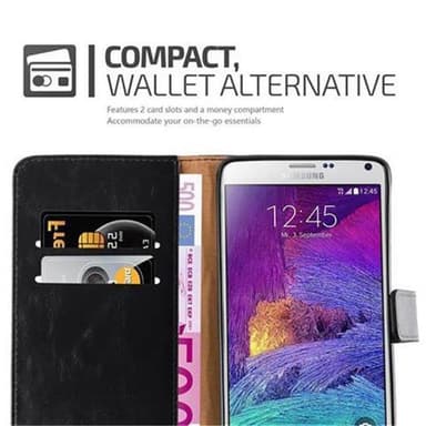 Samsung Galaxy NOTE 4 Suojakuori Lompakkokotelo (Musta)