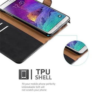Samsung Galaxy NOTE 4 Suojakuori Lompakkokotelo (Musta)