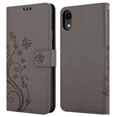 iPhone XR Suojakuori Lompakkokotelo (harmaa)