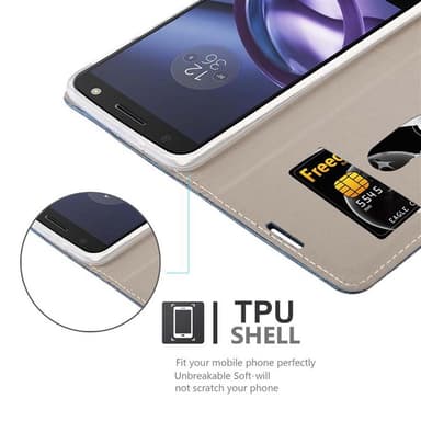 Motorola MOTO Z Suojakuori Lompakkokotelo (Sininen)