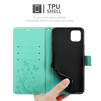 iPhone 13 PRO MAX Suojakuori Lompakkokotelo (Turkoosi)