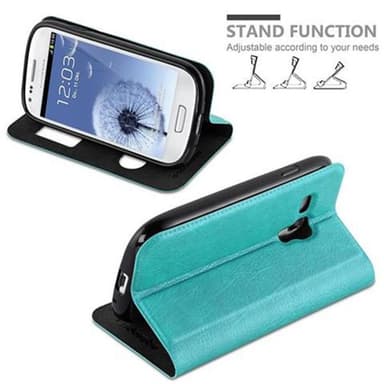 Lompakkokotelo Samsung Galaxy S3 MINI Case (Turkoosi)