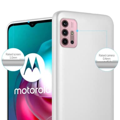 Motorola MOTO G10 / G30 Suojakuori Kotelo (Hopea)