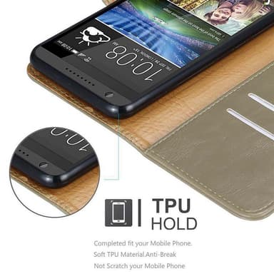 HTC Desire 820 Suojakuori Lompakkokotelo (Ruskea)