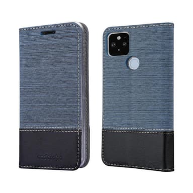 Google PIXEL 5 XL Suojakuori Lompakkokotelo (Sininen)